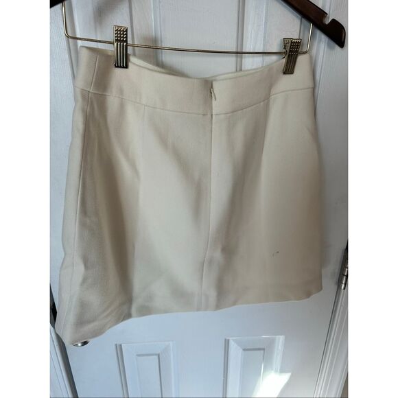 J crew white/ivory skirt size 4 100% Wool with lining stylish high waisted winte - Picture 3 of 6